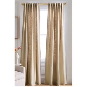 NWOT Quince Piped Edge Curtain Panel 48" X 84" Cotton Lined Natural White